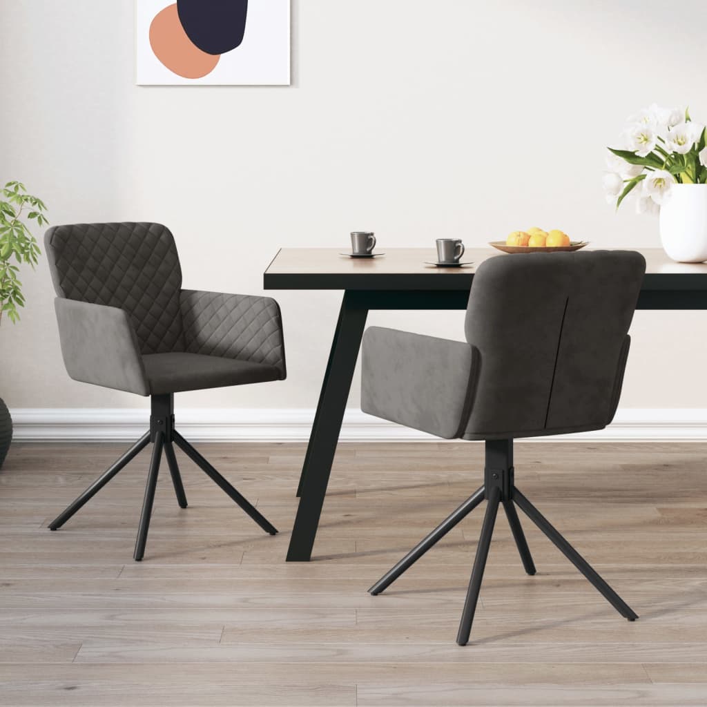 Chaises de salle à manger pivotantes 2 pcs velours