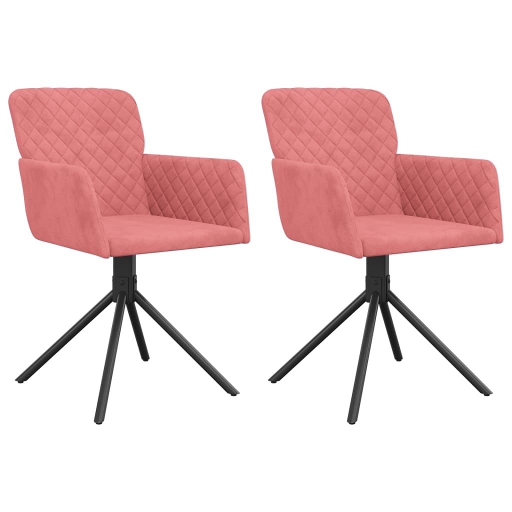 Chaises de salle à manger pivotantes 2 pcs velours