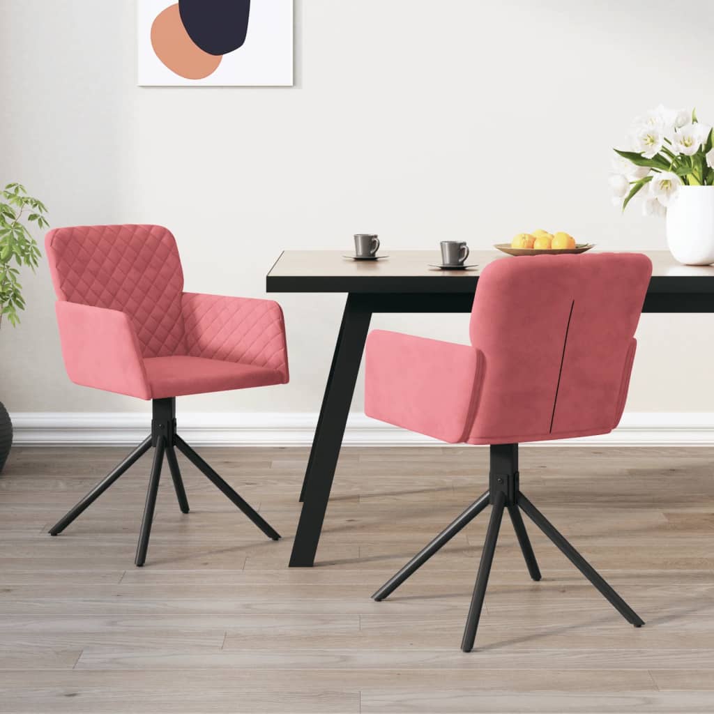 Chaises de salle à manger pivotantes 2 pcs velours