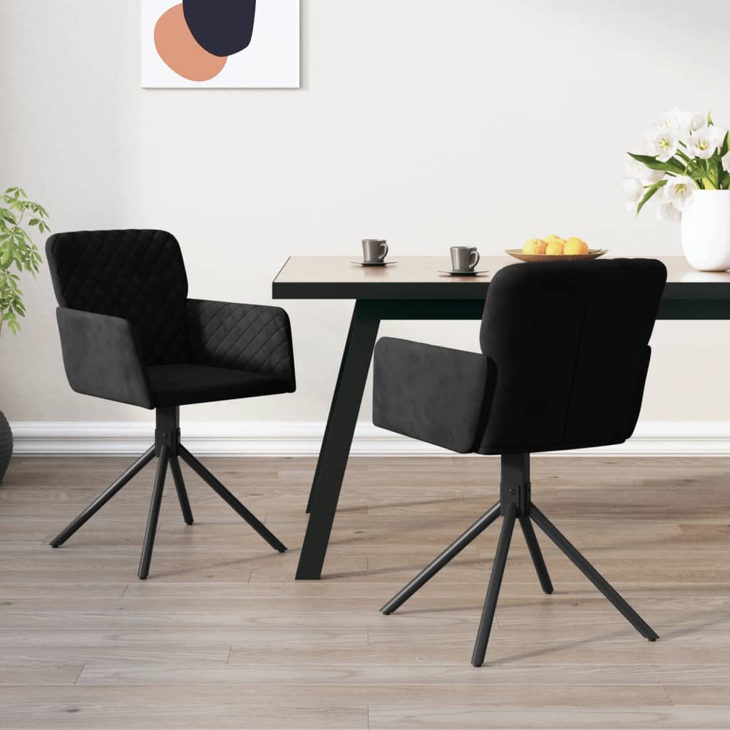 Chaises de salle à manger pivotantes 2 pcs velours