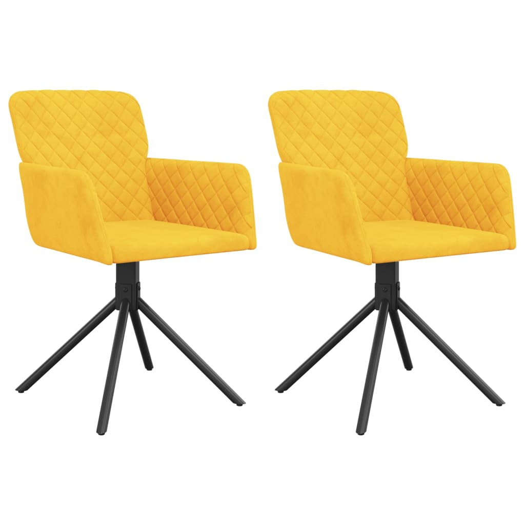 Chaises de salle à manger pivotantes 2 pcs velours