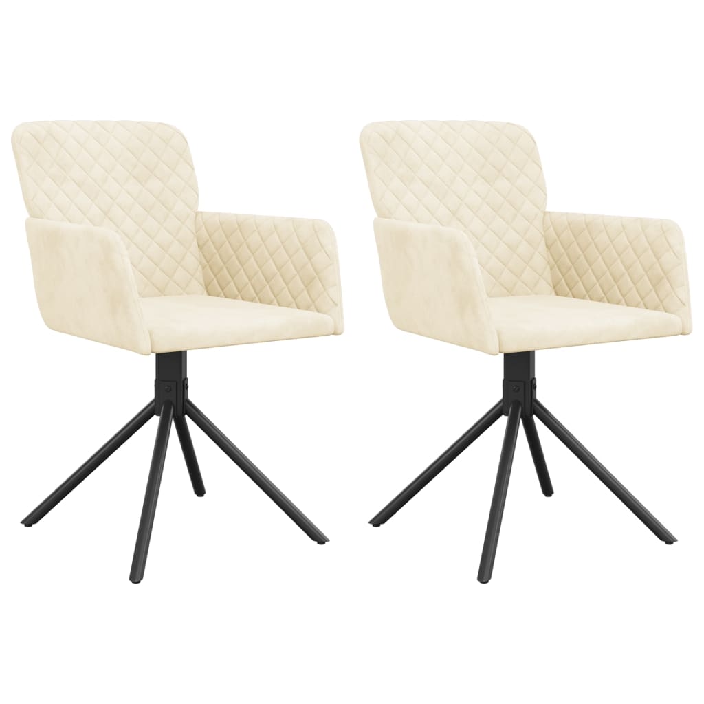 Chaises de salle à manger pivotantes 2 pcs velours