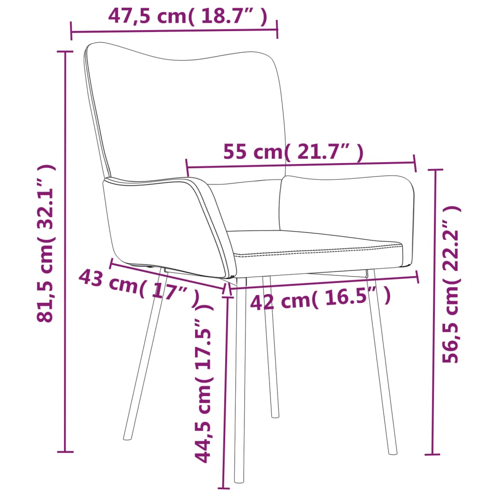 Eetkamerstoelen 2 st fluweel