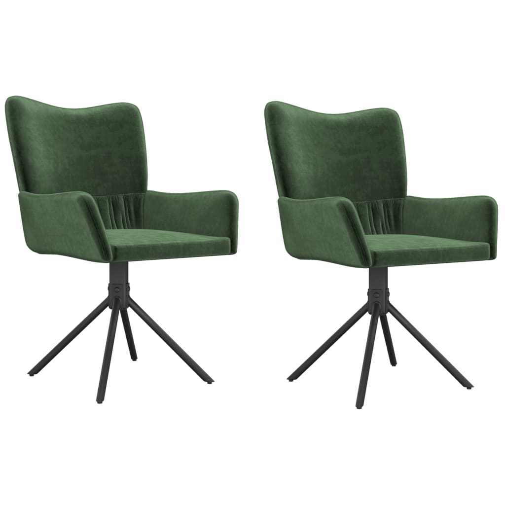 Chaises de salle à manger pivotantes 2 pcs velours