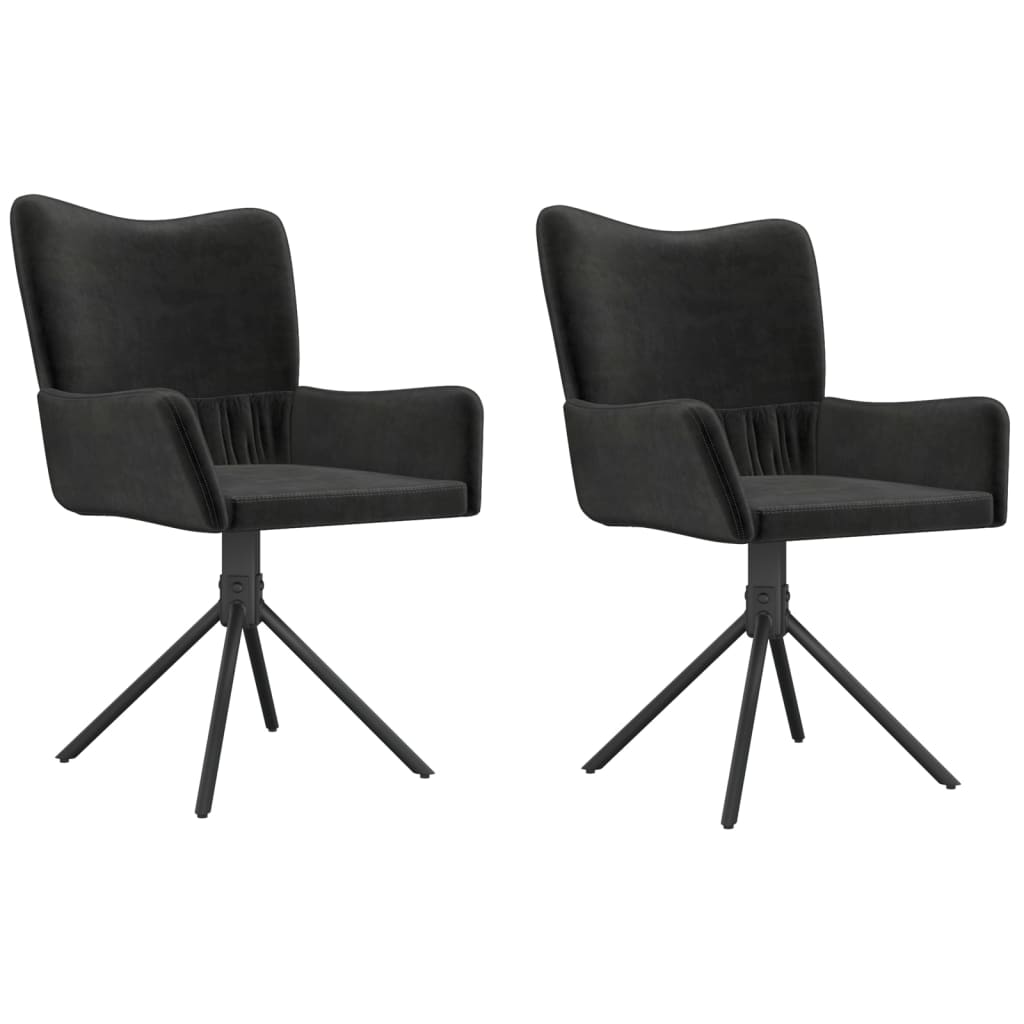 Chaises de salle à manger pivotantes 2 pcs velours