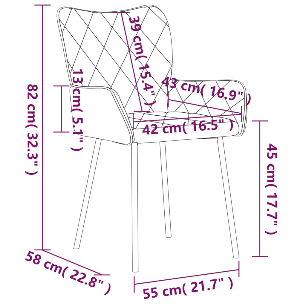 Eetkamerstoelen 2 st stof