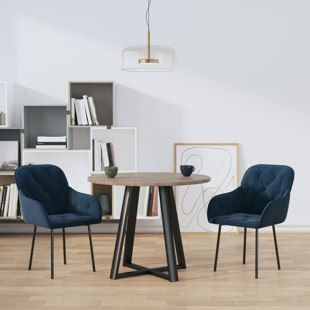 Eetkamerstoelen 2 st fluweel crèmekleurig