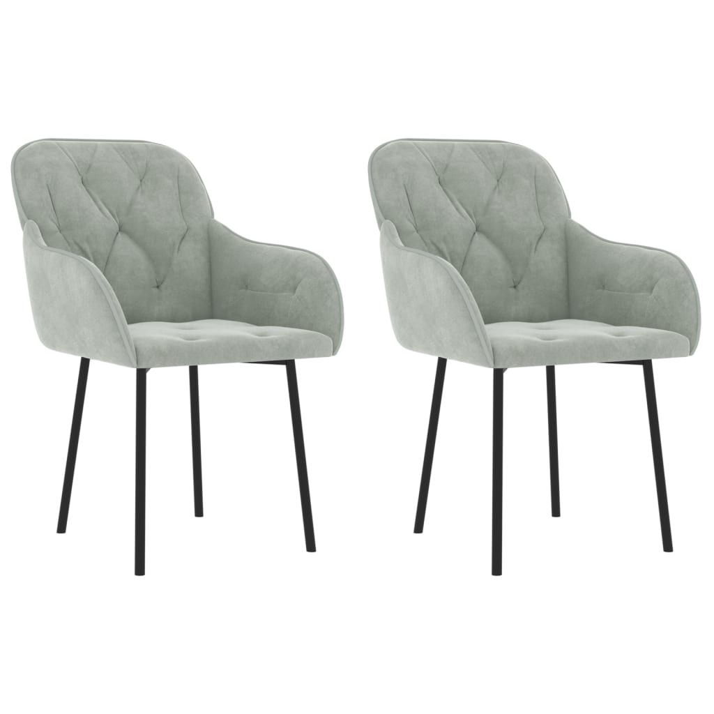 Chaises de salle à manger 2 pcs velours