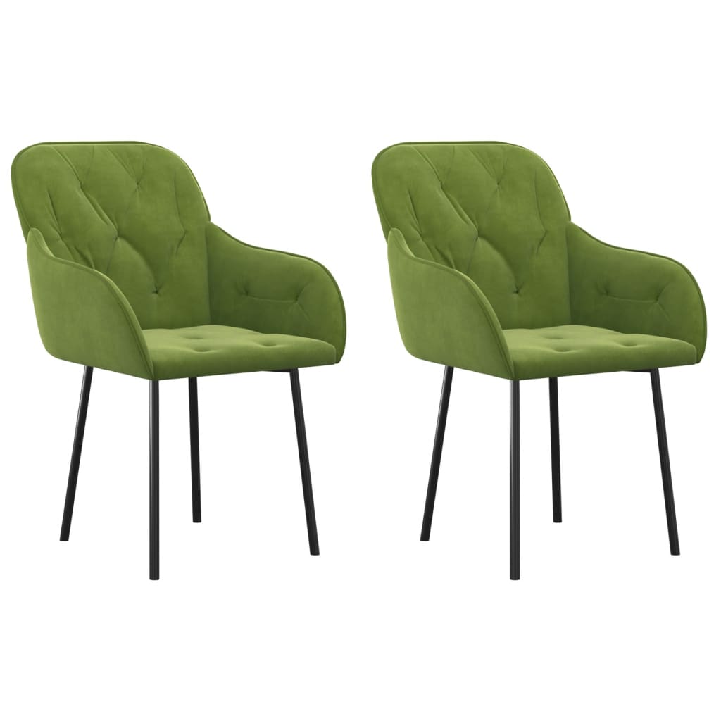 Chaises de salle à manger 2 pcs velours couleur crème