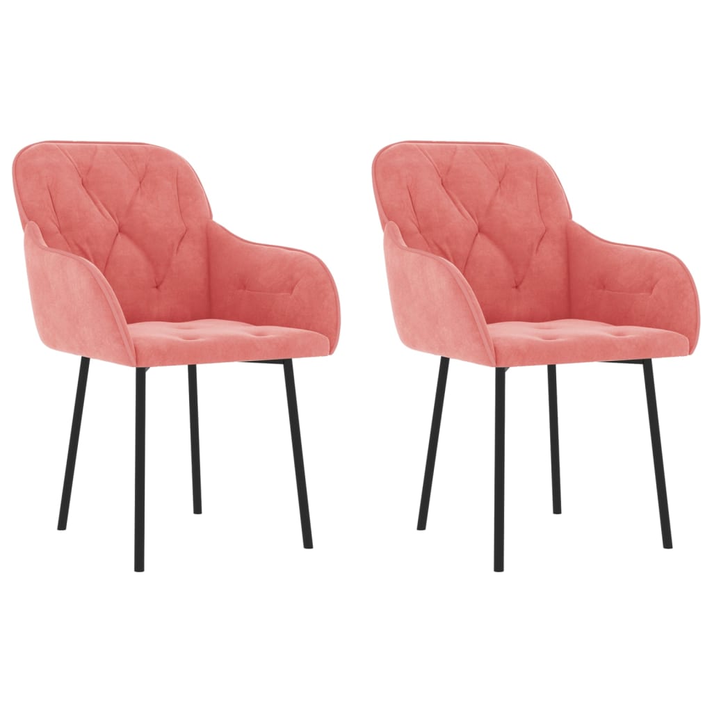 Chaises de salle à manger 2 pcs velours couleur crème