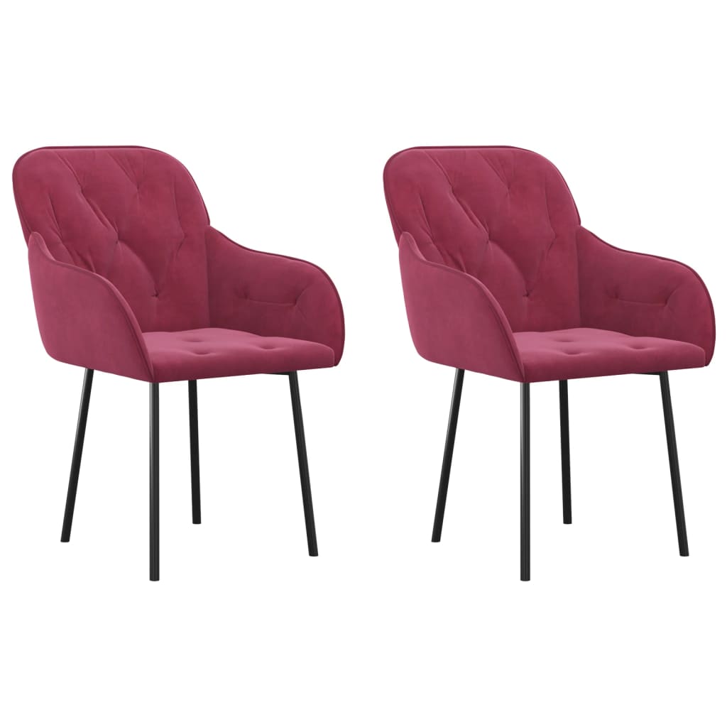 Chaises de salle à manger 2 pcs velours