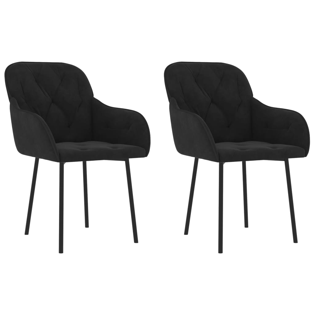 Chaises de salle à manger 2 pcs velours