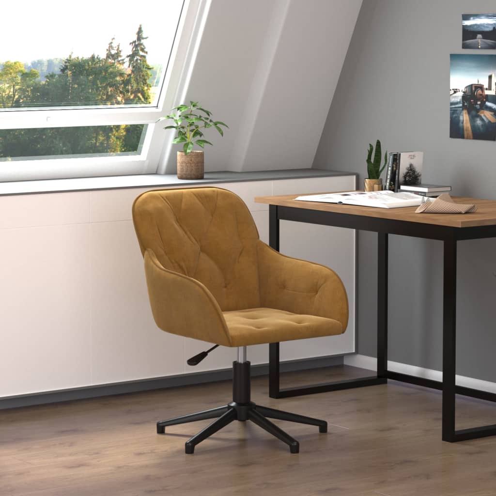 Chaise de bureau pivotante en velours