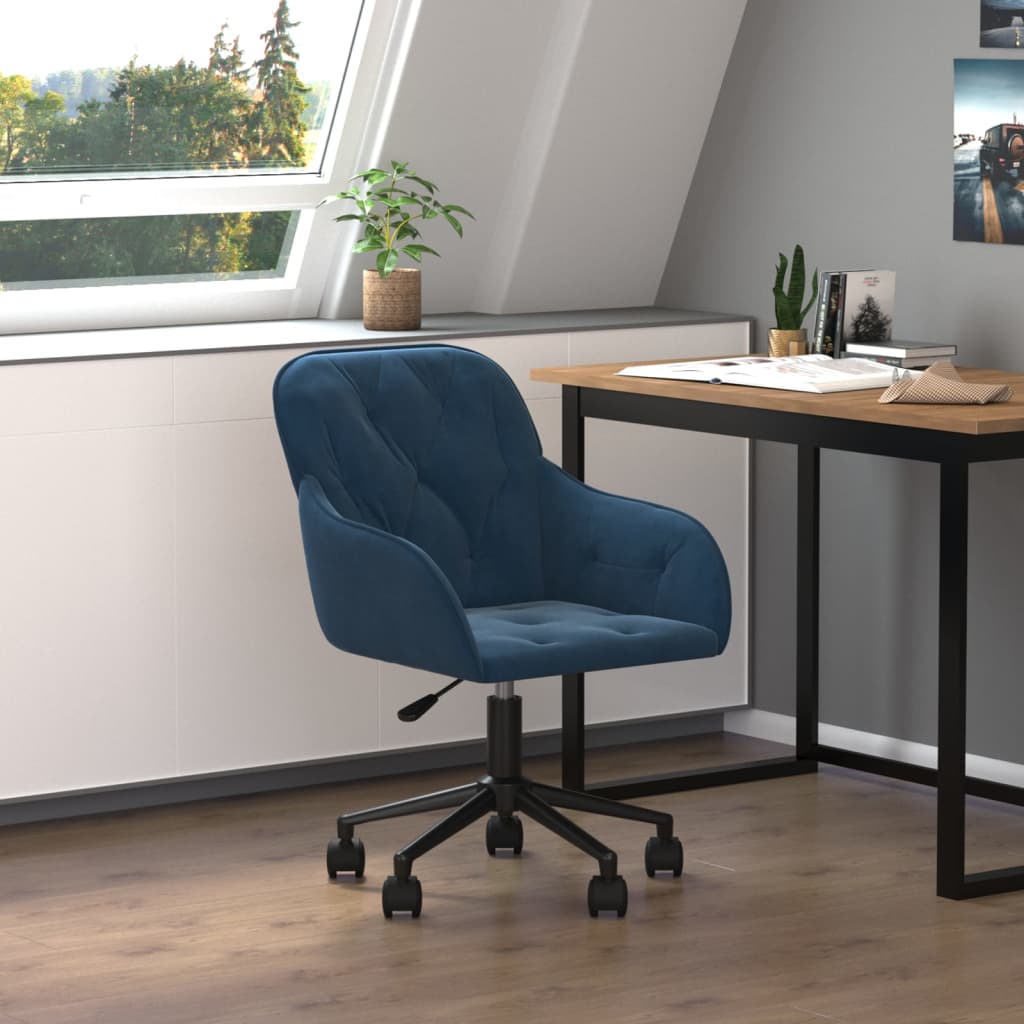 Chaise de bureau pivotante en velours