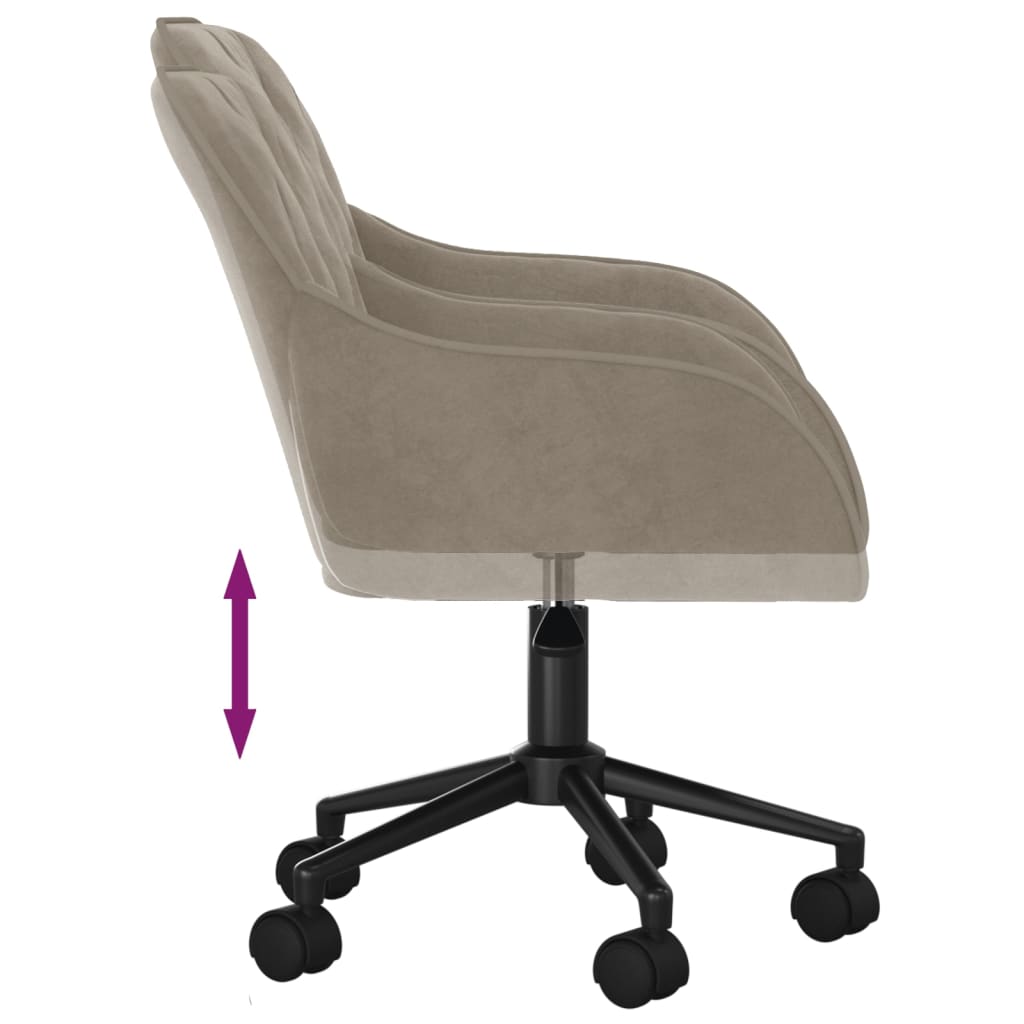 Chaise de bureau pivotante en velours