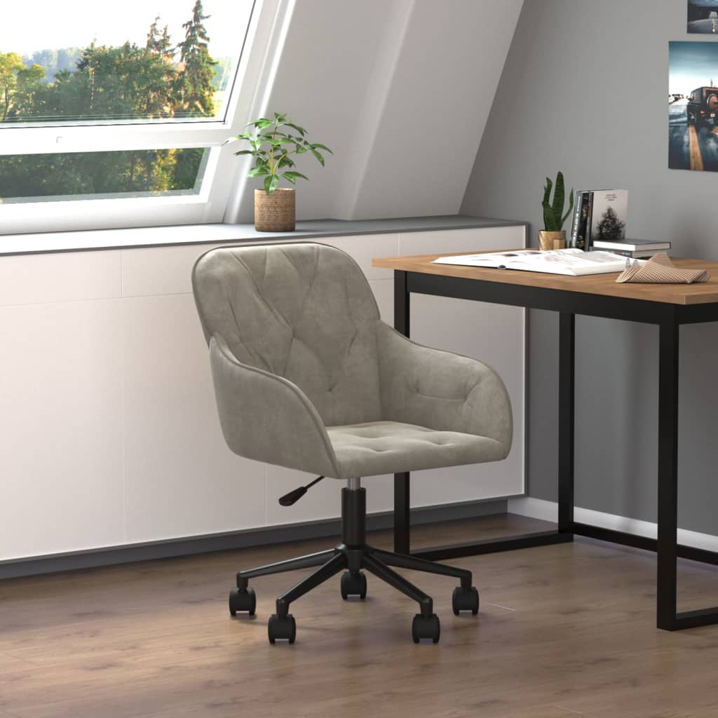 Chaise de bureau pivotante en velours