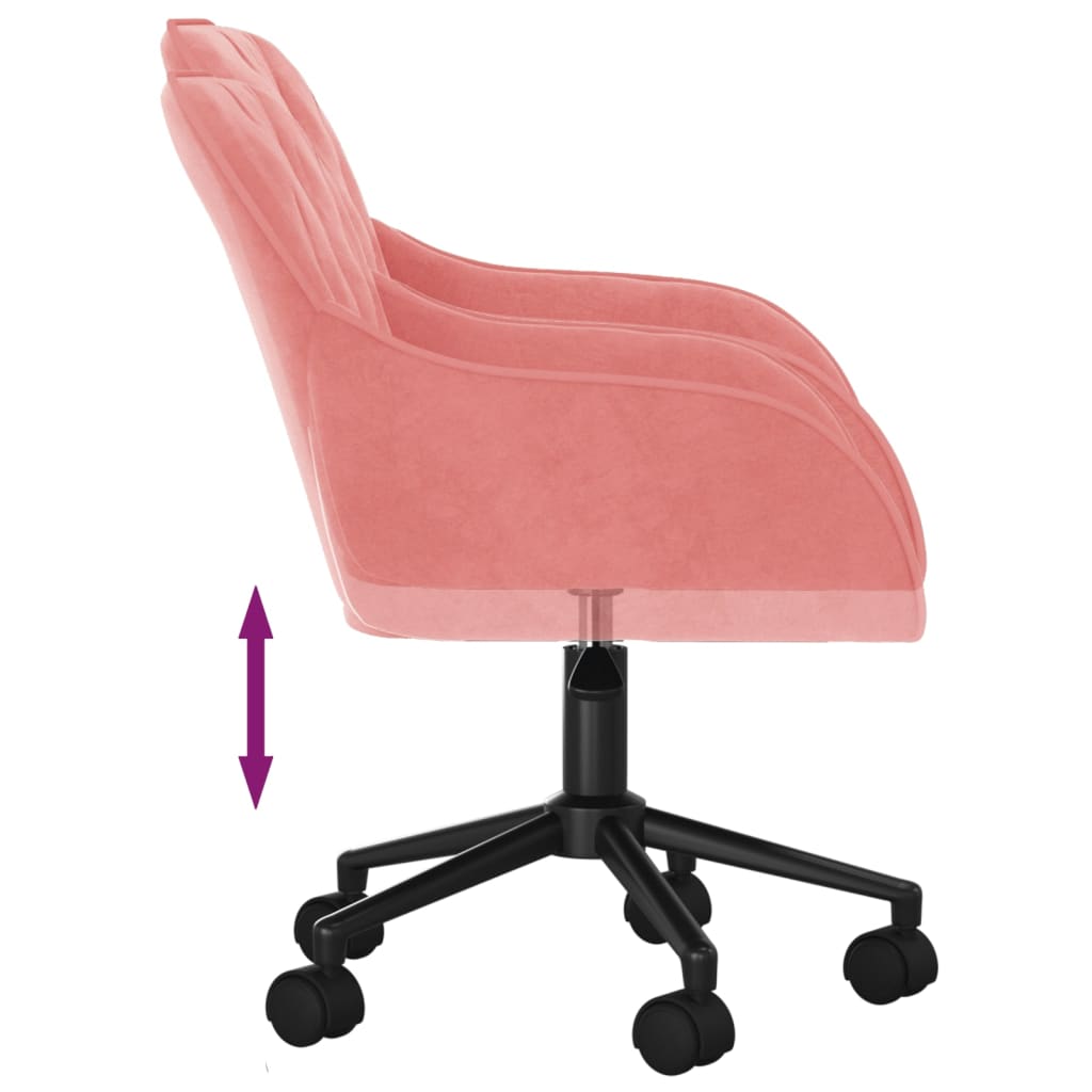 Chaise de bureau pivotante en velours