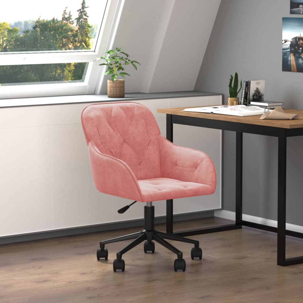 Chaise de bureau pivotante en velours