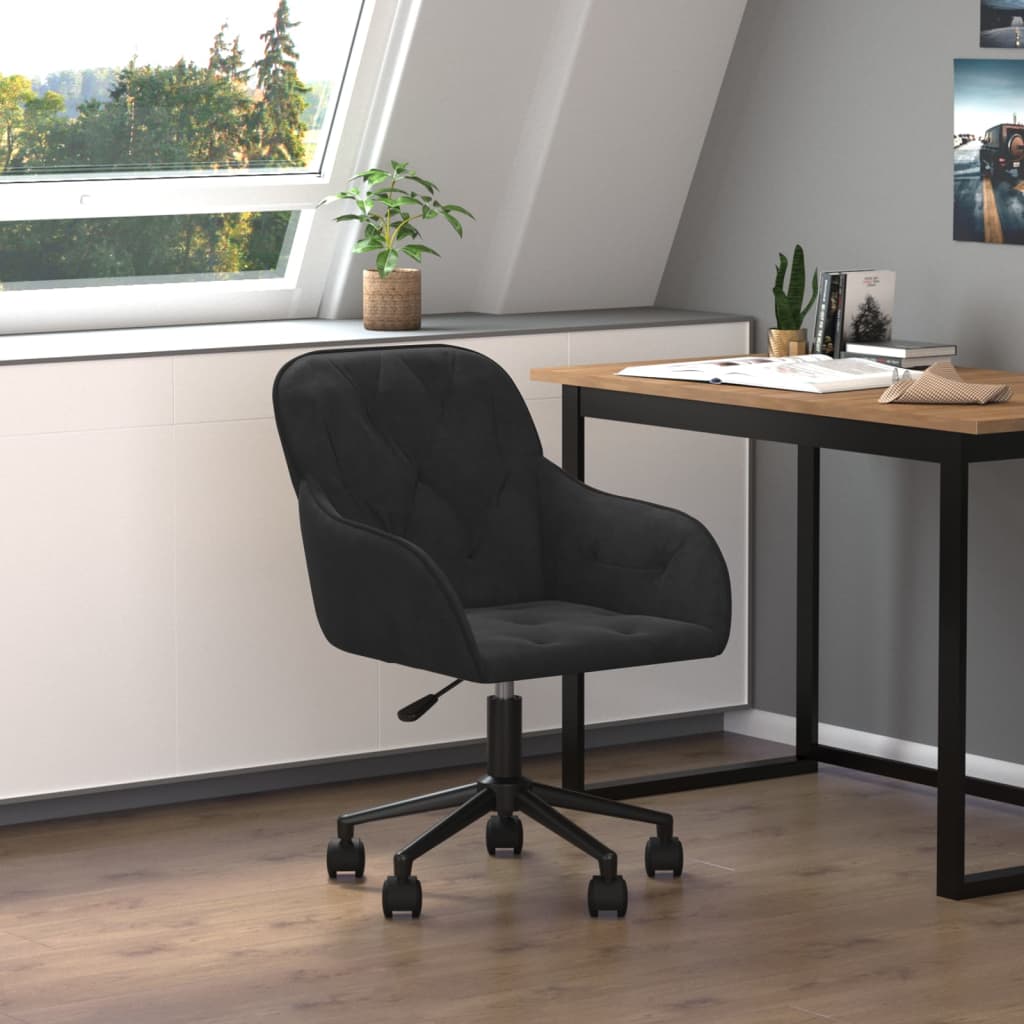 Chaise de bureau pivotante en velours