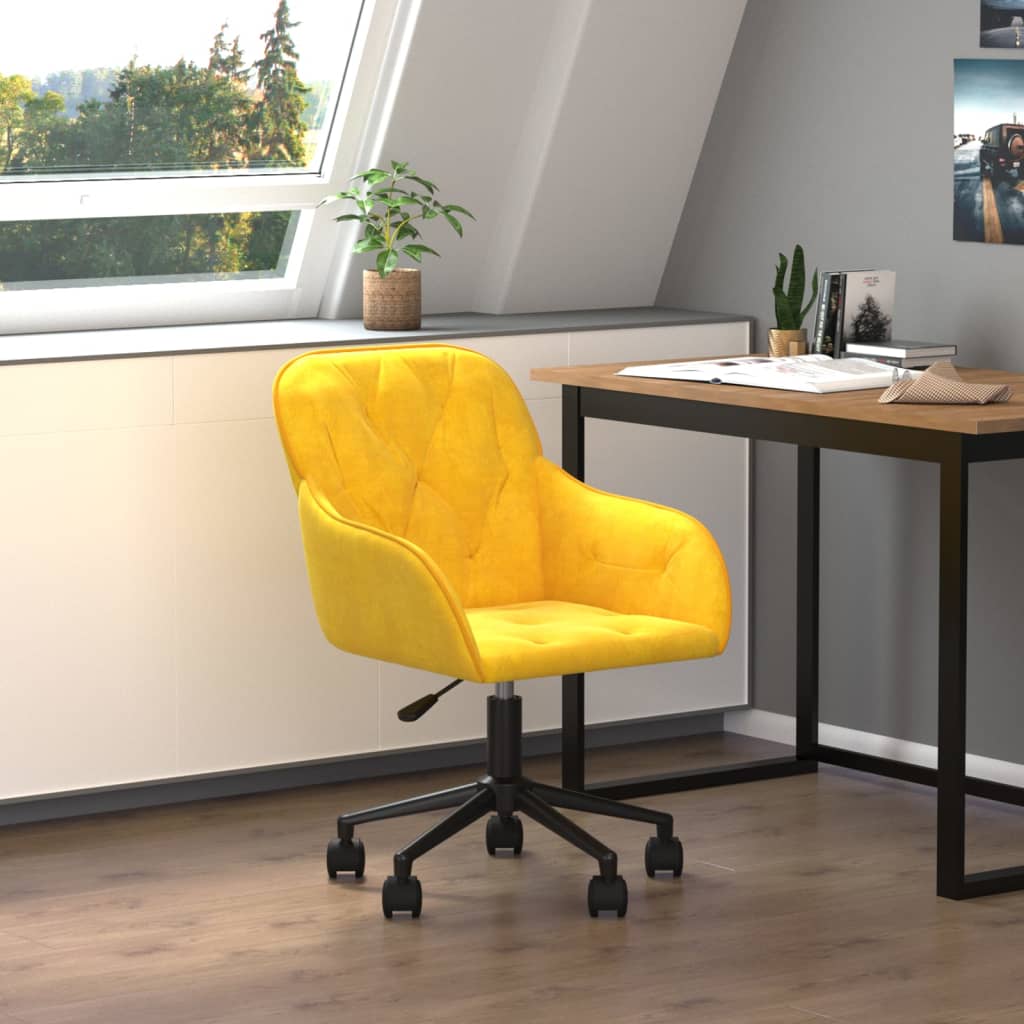 Chaise de bureau pivotante en velours