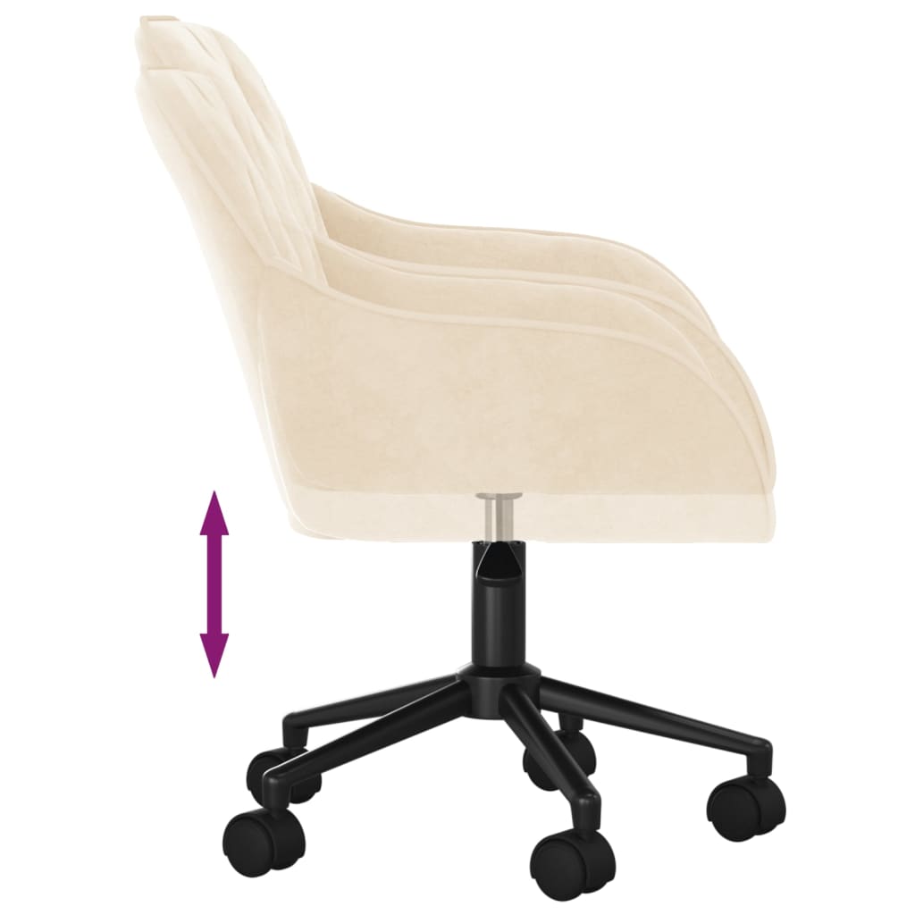 Chaise de bureau pivotante en velours