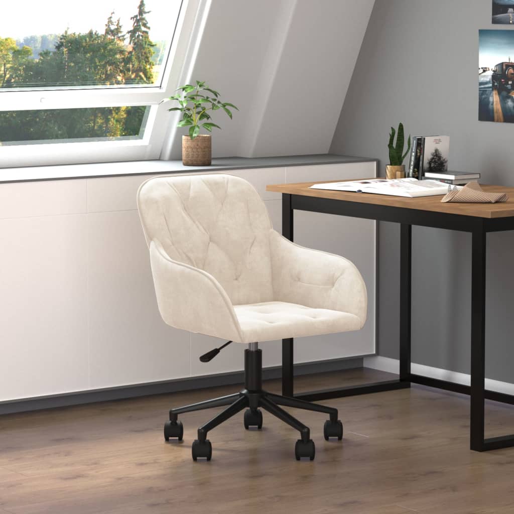 Chaise de bureau pivotante en velours