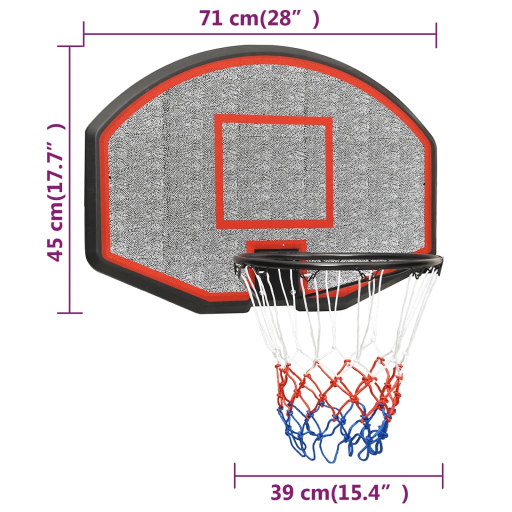 Basketbalbord 71x45x2 cm polyetheen