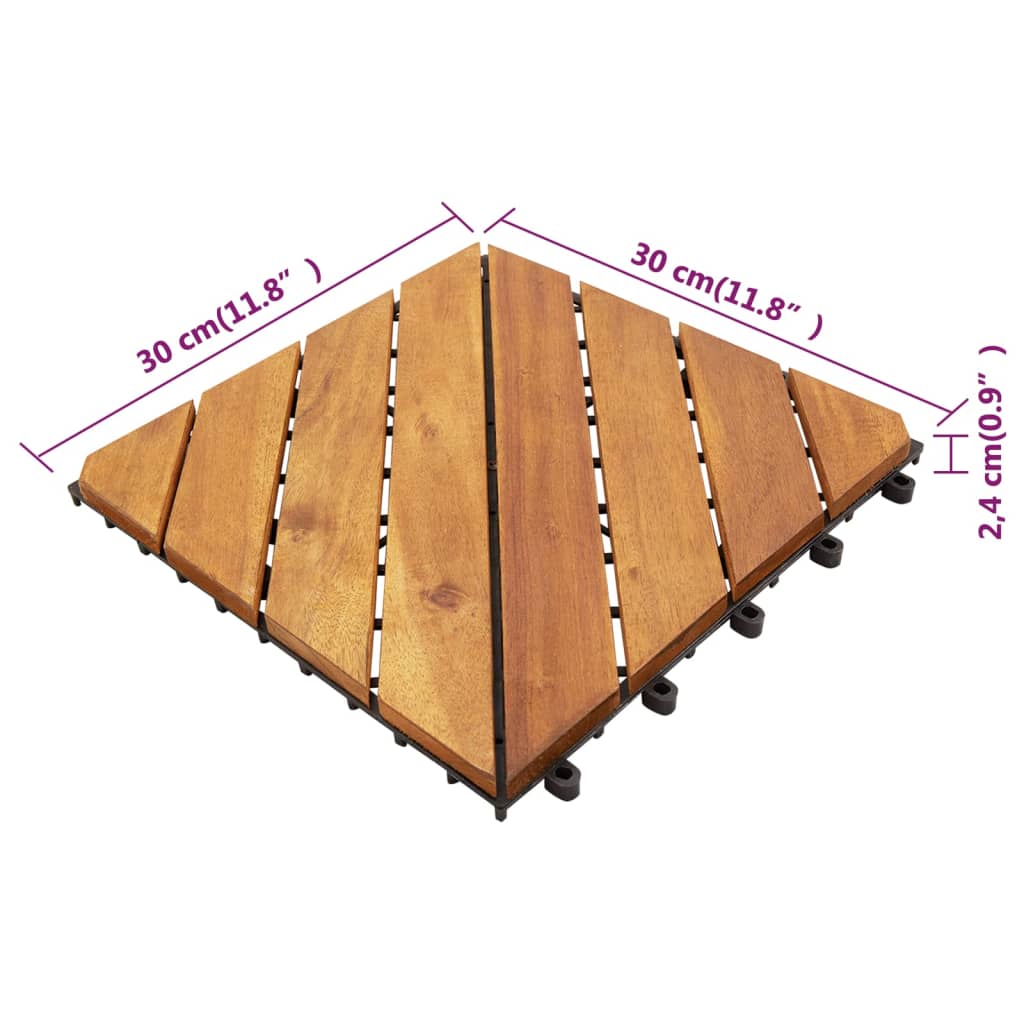 Terrastegels 30 x 30 cm Acacia set van 30