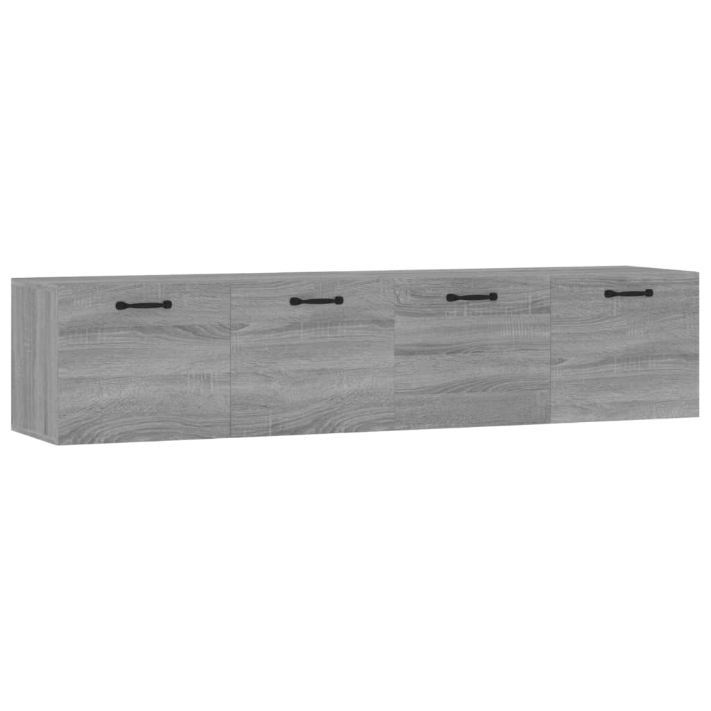 Wandkasten 2 st 60x36,5x35 cm bewerkt hout eikenkleurig