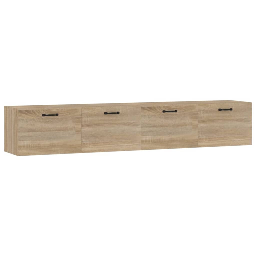 Wandkasten 2 st 60x36,5x35 cm bewerkt hout eikenkleurig