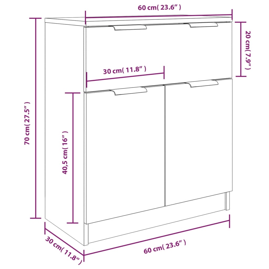 Buffets 3 pièces en bois