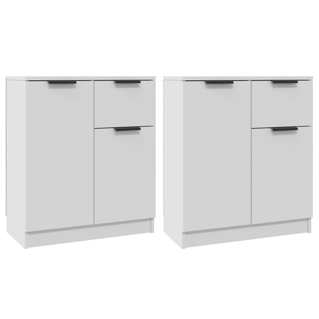 Buffets 2 pcs 60x30x70 cm bois fini blanc