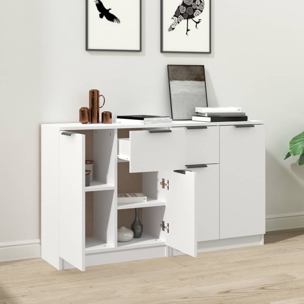 Buffets 2 pcs 60x30x70 cm bois fini blanc