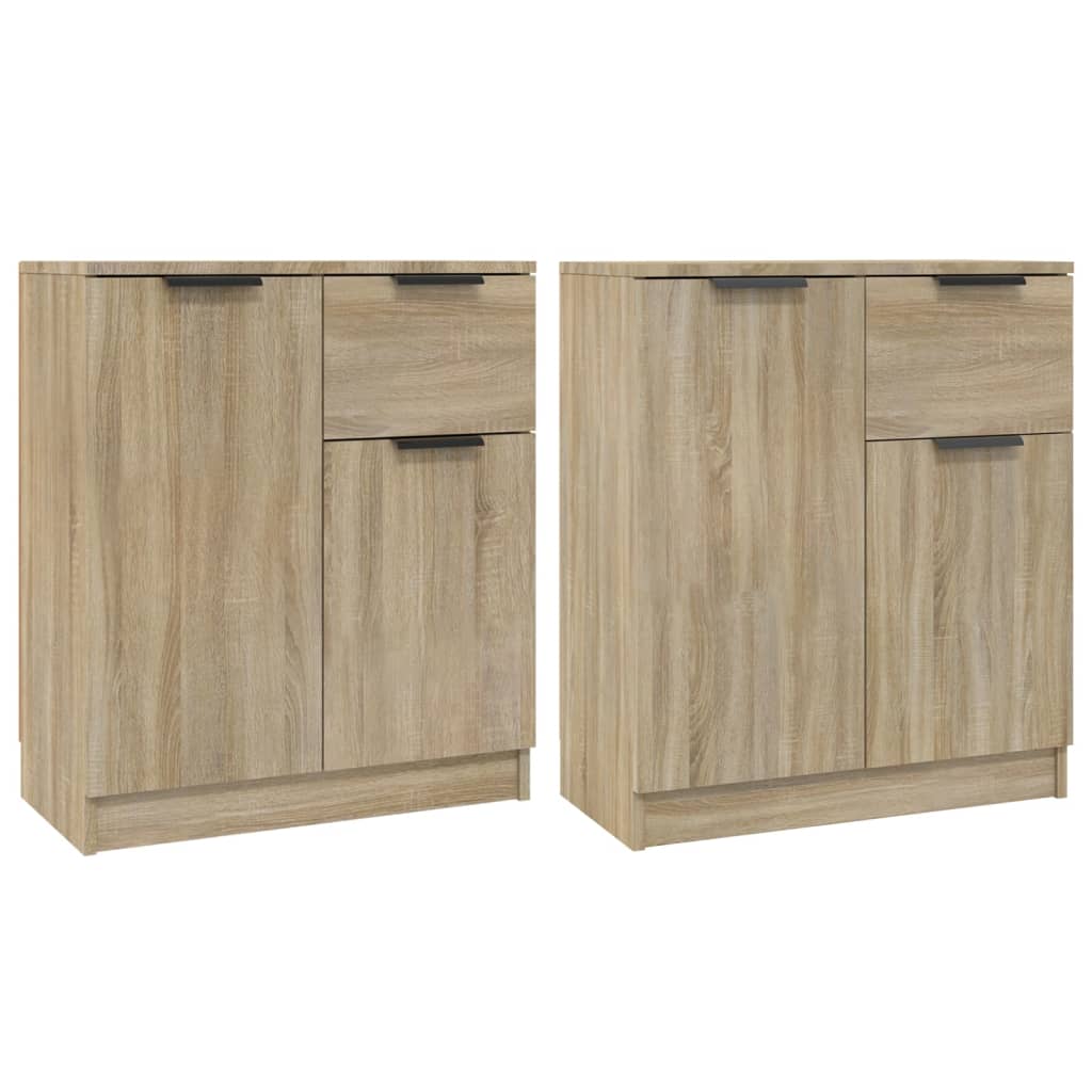 Buffets 2 pcs 60x30x70 cm bois fini blanc