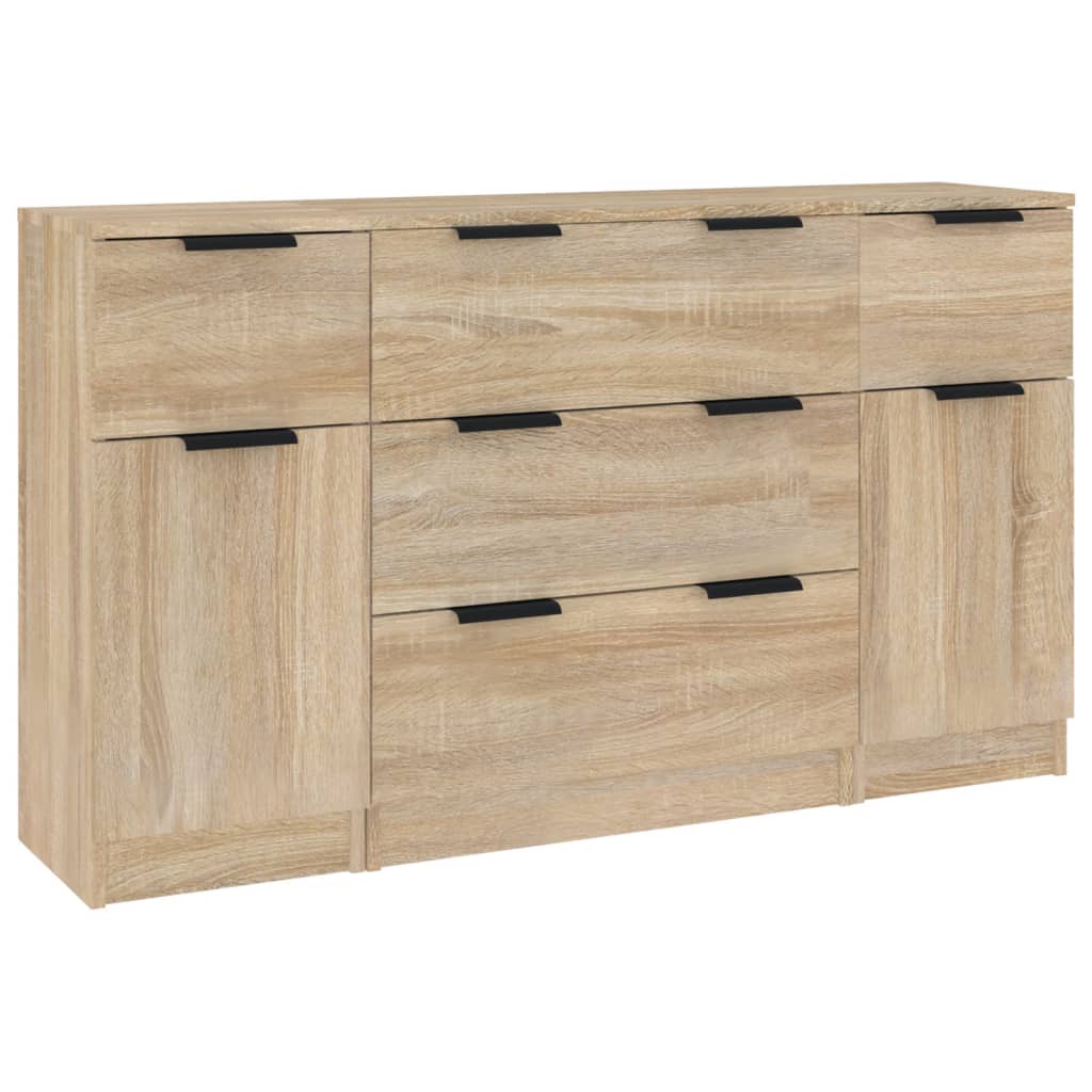 Buffet 3 pièces en bois travaillé