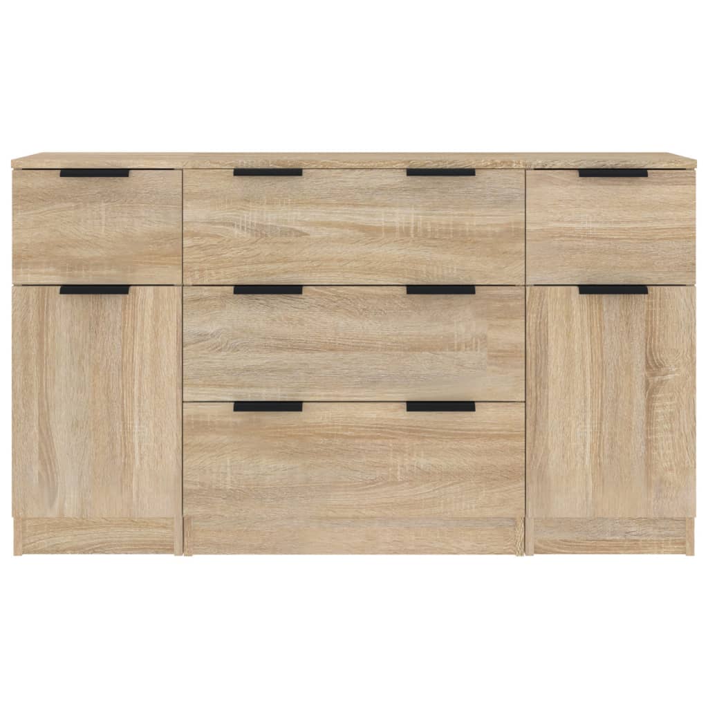 Buffet 3 pièces en bois travaillé