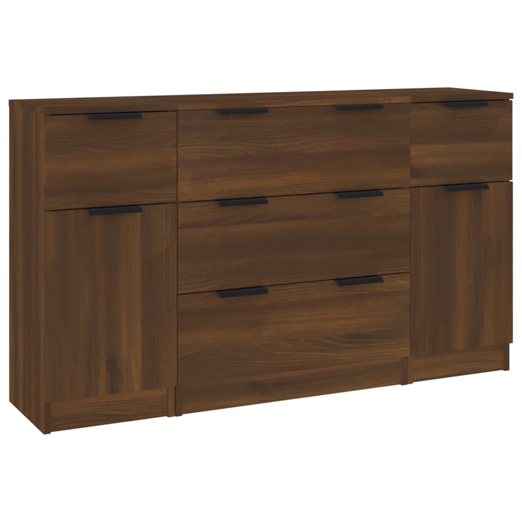 Buffet 3 pièces en bois travaillé