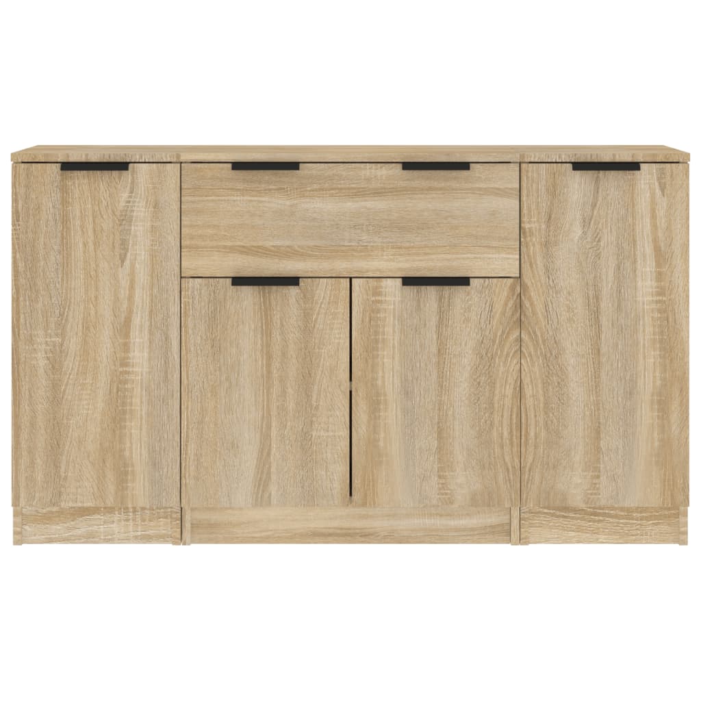 Buffets 3 pcs en bois ouvré couleur chêne