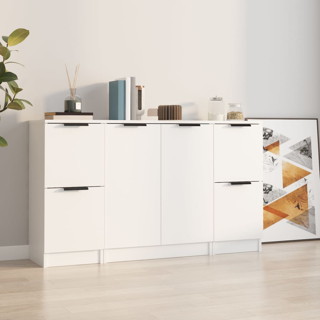 Buffets 3 pcs en bois ouvré couleur chêne