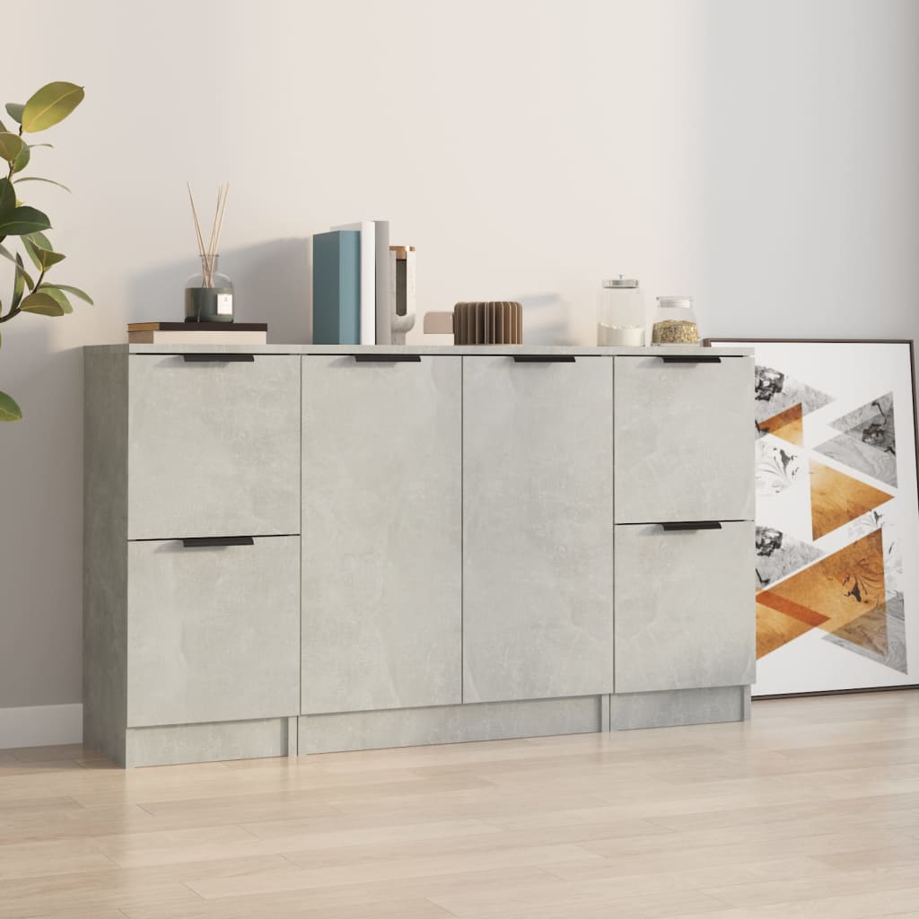 Buffets 3 pcs en bois ouvré couleur chêne