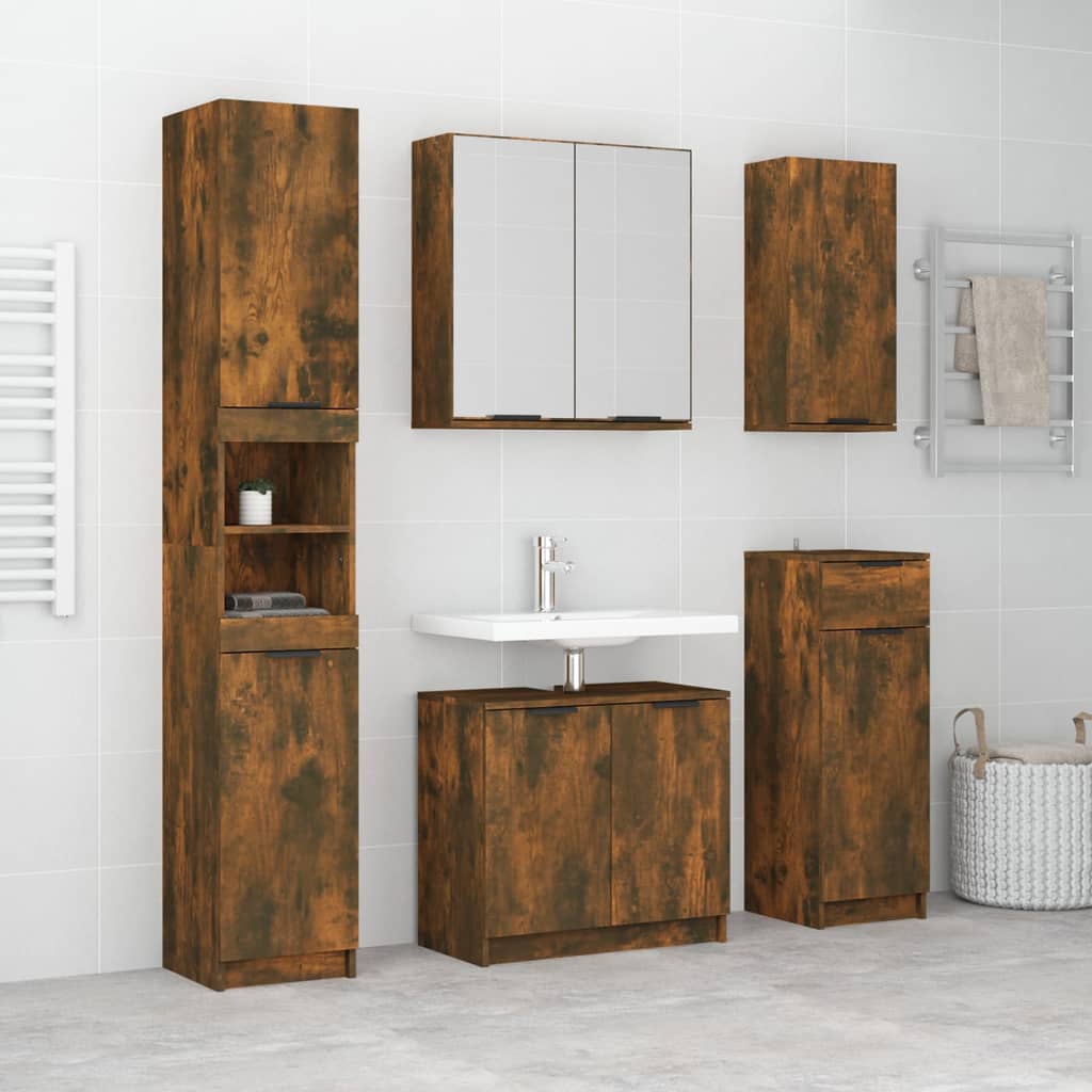 Ensemble d'armoires de salle de bain 5 pièces en bois