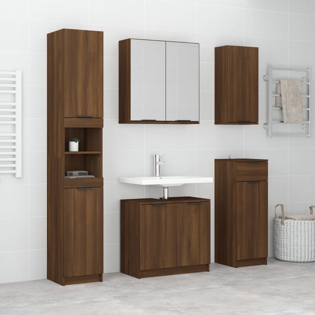 Ensemble d'armoires de salle de bain 5 pièces en bois