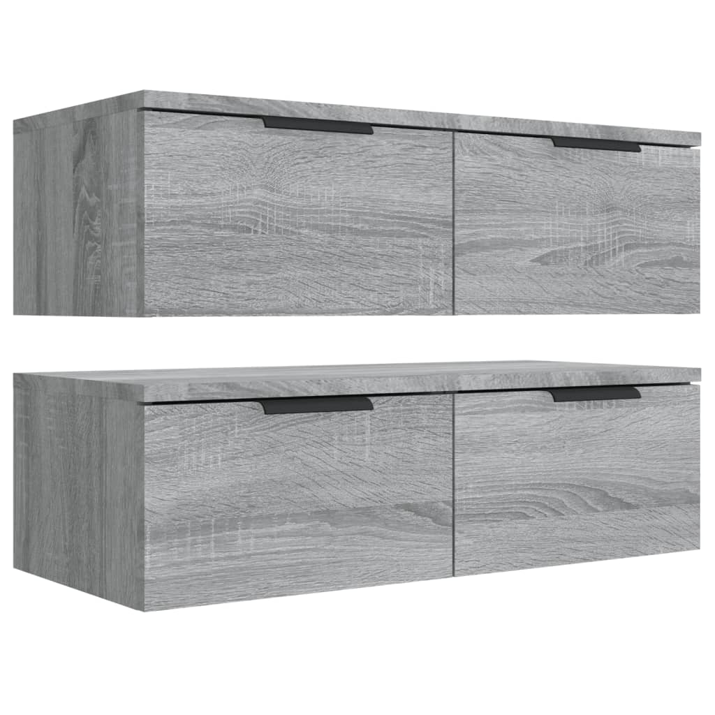 Éléments muraux 2 pcs 68x30x20 cm bois fumé