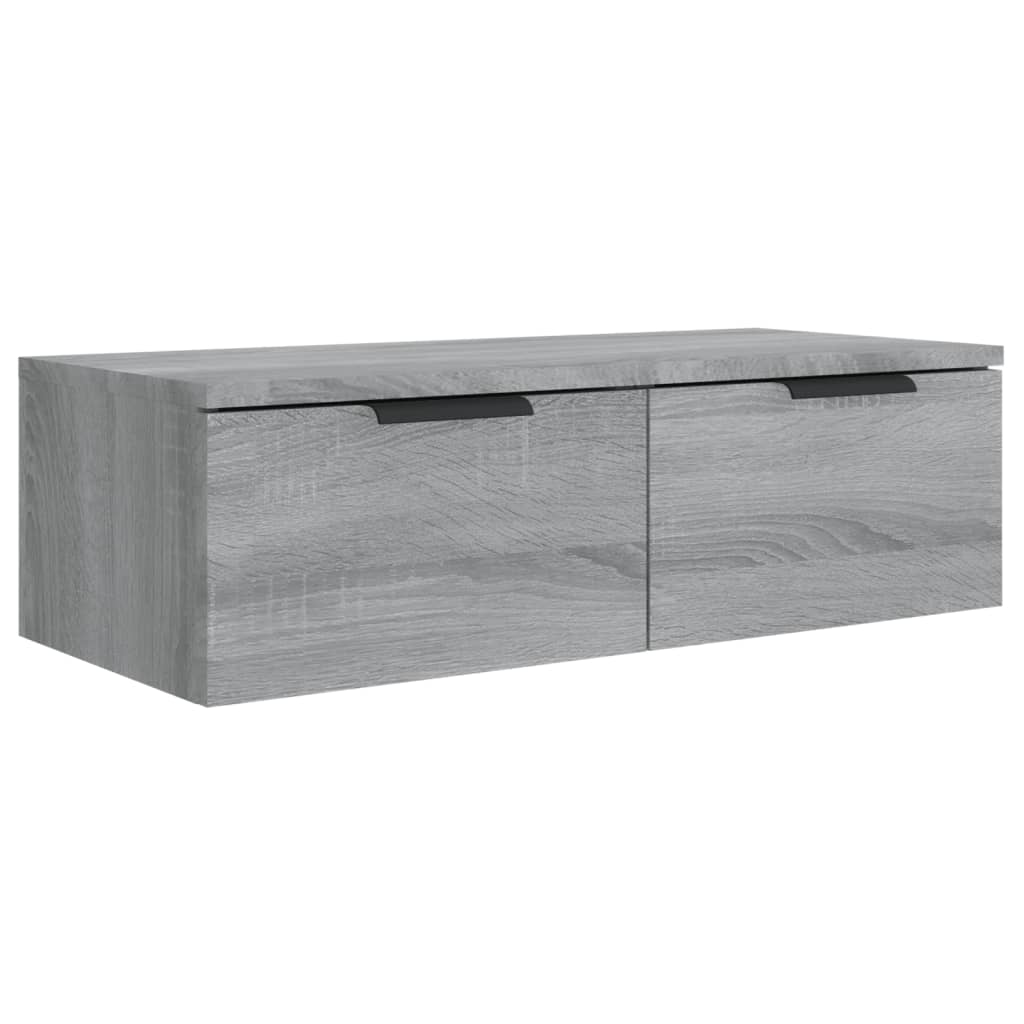 Wandkasten 2 st 68x30x20 cm bewerkt hout gerookt