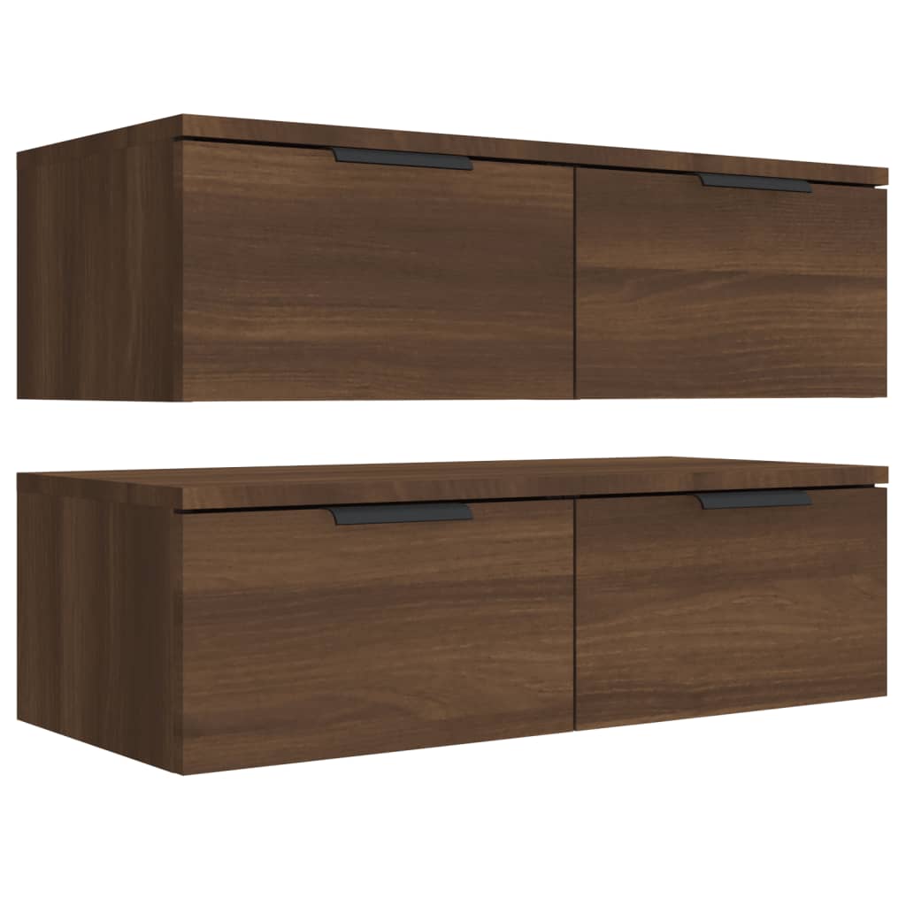 Éléments muraux 2 pcs 68x30x20 cm bois fumé