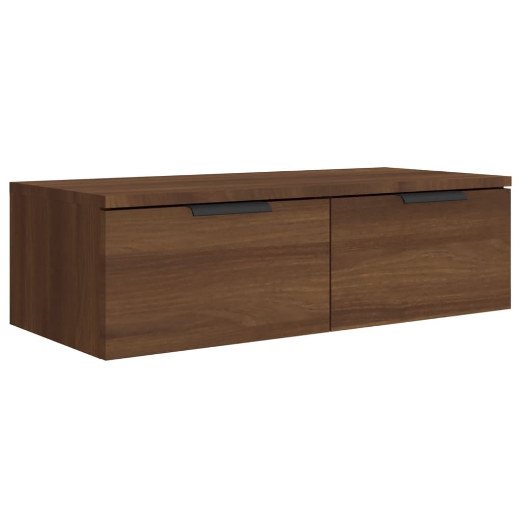 Wandkasten 2 st 68x30x20 cm bewerkt hout gerookt