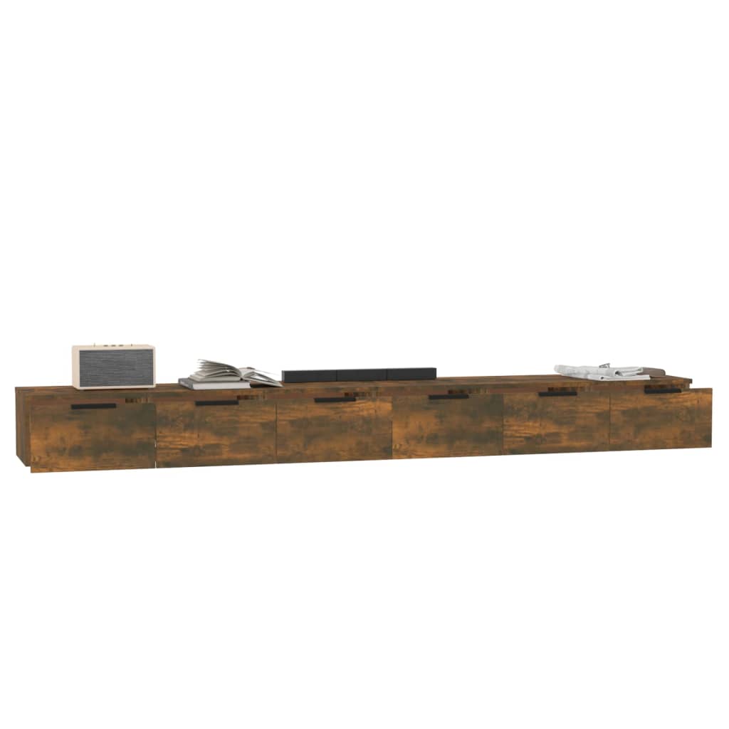 Wandkasten 2 st 102x30x20 cm bewerkt hout