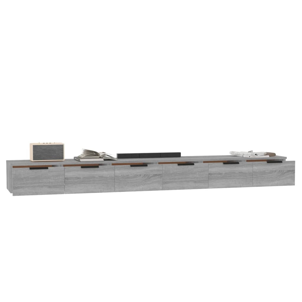 Wandkasten 2 st 102x30x20 cm bewerkt hout