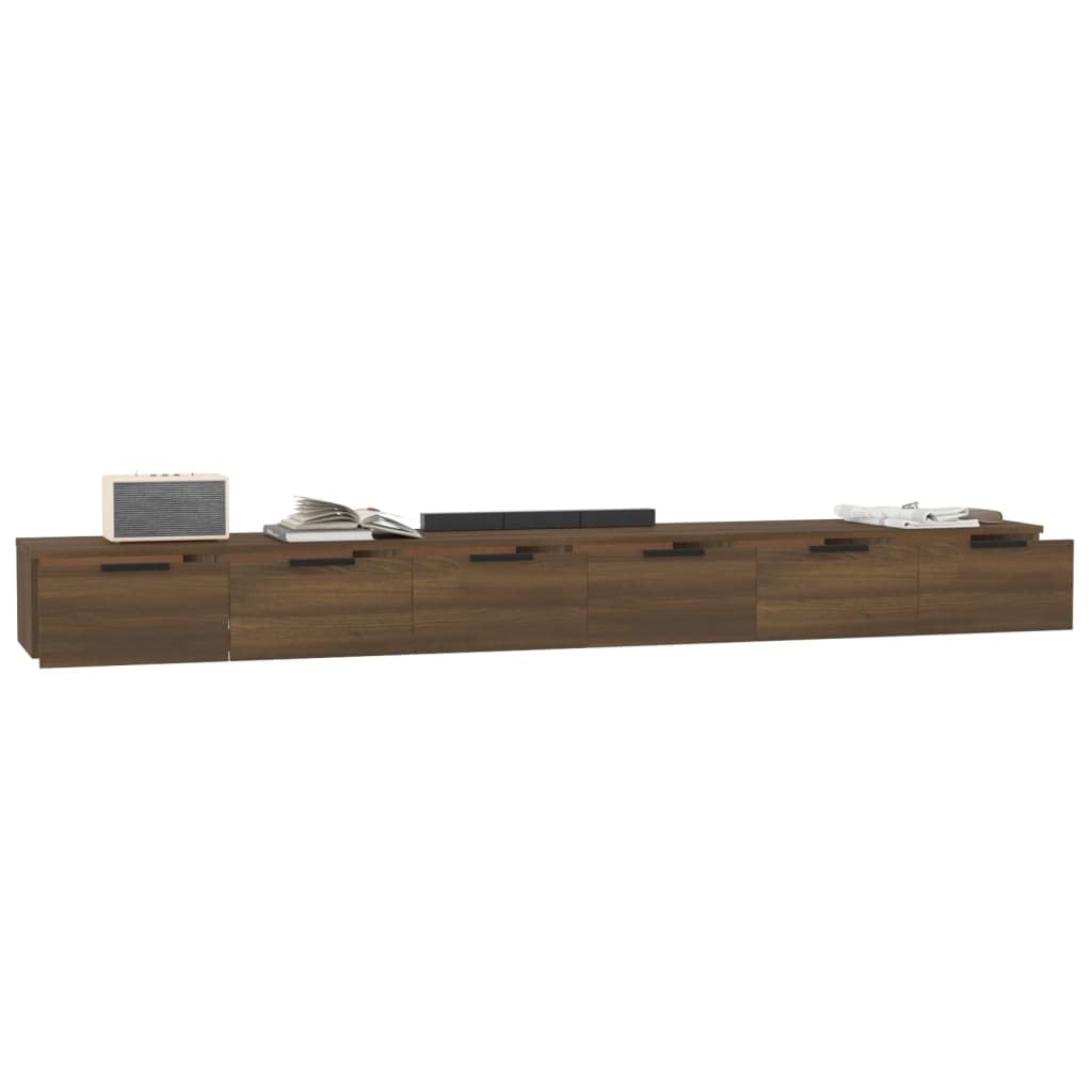 Wandkasten 2 st 102x30x20 cm bewerkt hout hoogglans wit