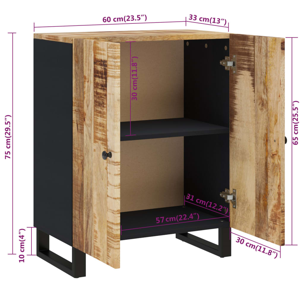 Dressoir 60x33x75 cm massief